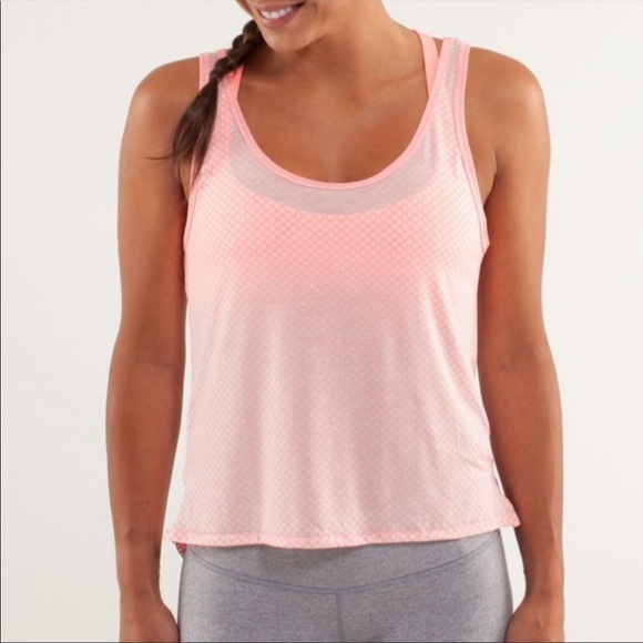 HP Lululemon Burn It Out Tank Mesh Burnout Bleached Coral Size 10 - Picture 6 of 12
